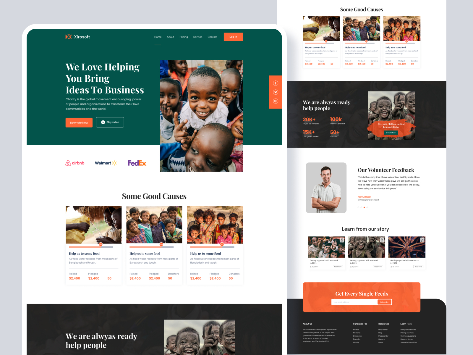 Charity Donation Landing Page Free Figma and HTML Template by