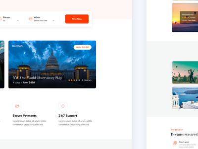 Travelo - Travel Landing page design clean design design figma free figma freebie hire landing page ui ui design ux ux design web design