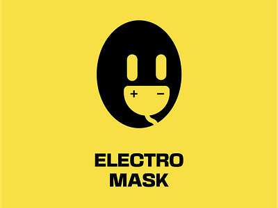Flat Symbolic Simple logo branding design electric logo flat graphic design illustrator logo mask logo simple yellow