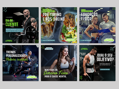Social Media Feed - Gym adobe photoshop body design exercise fit fitness graphic design gym post social media workout