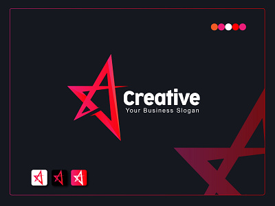 A Star Creative Logo 3d a latter a latter logo branding graphic design logo star star logo