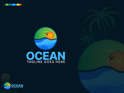 Ocean Logo becah creative logo logologo design ocean ocean logo travel unique logo