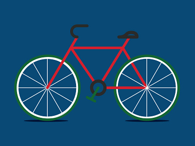 One Bike a-Cycling bicycle christmas illustration