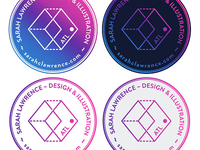 Self-Promo-y Stickers atlanta circle design geometric gradient round shapes simple sticker