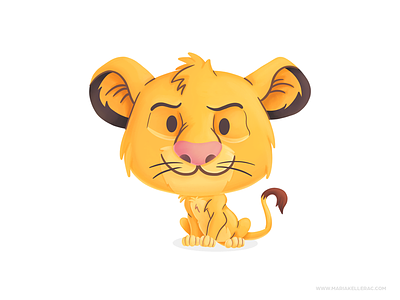 Simba cartoon character children cute fanart illustration ilustracion kawaii kidlitart kids lion king procreate