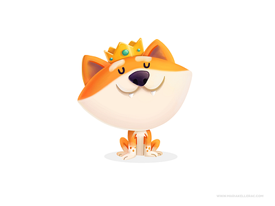 The king best friend cartoon character children cute dogs hiro illustration kidliart king procreate shiba inu