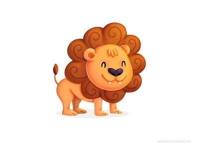 Lion cartoon character children cute cutesy illustration kidlitart king leon lion procreate wild