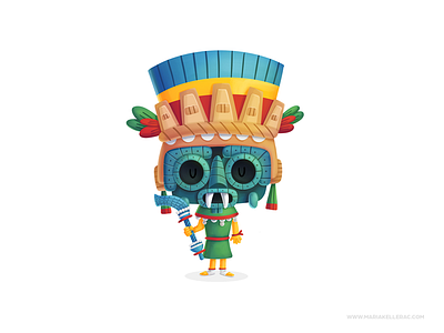 Tlaloc aztecs. gods cartoon cartoons character children cute history illustration kidlitart kids procreate tlaloc