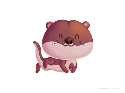 Otter baby cartoon character children cute illustration kidlitart kids mexico nutria otter procreate