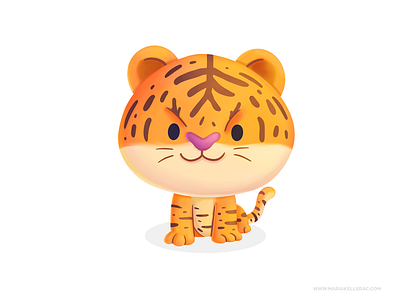Tiger cartoon character children cute illustration kidlitart kids mexico procreate tiger tigre wild
