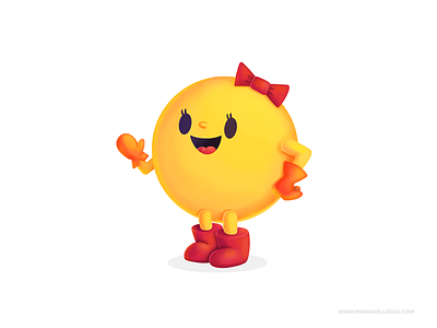 Ms. Pac Man cartoon character children cute fanart illustration ilustracion kidlitart ms pac man namco pakuman procreate retro videogames
