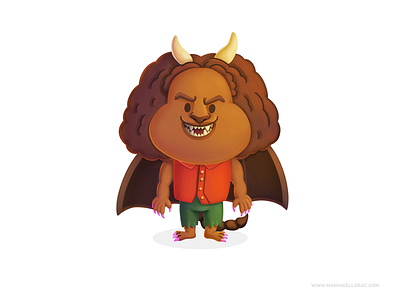 Maticore cartoon children cute disney fanart illustration kidlitart kids manticore mexico onward procreate unidos