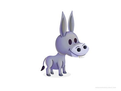 Donkey burro cartoon character children cute donkey illustration kidlitart kids mexico procreate