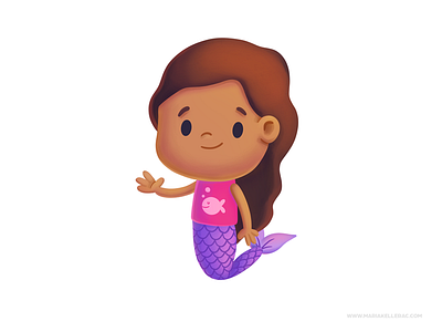 Mermaid cartoon character characters children cute cutesy illustration kidlitart kids mermaid mexico procreate sirena