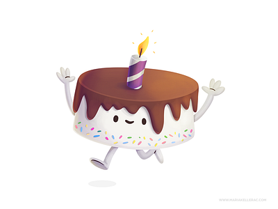 Cake birthday birthday cake cartoon character children cute illustration kidlitart kids mexico procreate