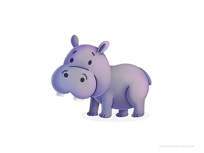 Hippopotamus cartoon character children cute cutesy hippo hippopotamus illustration ilustracion kidlitart kids mexico procreate