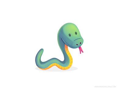 Snake cartoon character children cute illustration kidlitart kids mexico procreate serpiente snake