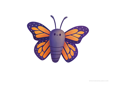 Butterfly butterfly cartoon character children clean cute illustration kidlitart kids mariposa mexico procreate