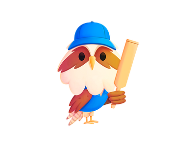 Simon - Cricket branding character cricket illustration india mascot media procreate seahawk sports website