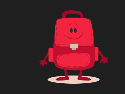 Red Backpack art backpack cartoon character digital mexico mochila