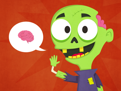 Zombies need brains art cartoon character digital mexico zombie