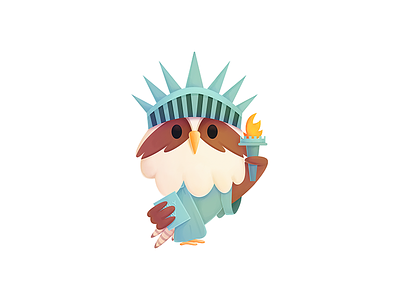 Simon - New York branding character character design design illustration mascot new york procreate seahawk seahawk media simon statue of liberty