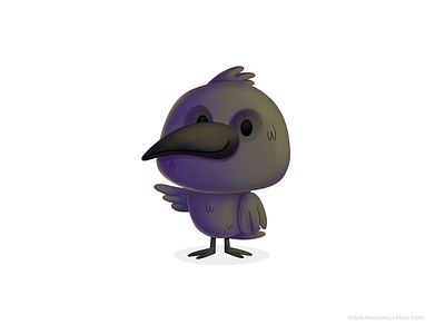 Raven bird cartoon character children cuervo cute illustration ilustracion kidlitart kids procreate raven