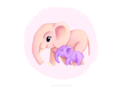 Love is forever baby cute elephants illustration kidlitart love mexico mom mother procreate