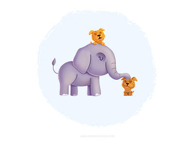 Unlikely Friends amistad characters cute dogs elephant friendship illustration kidlitart kids love mexico procreate sharpei
