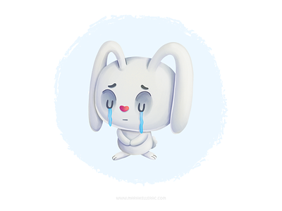 Sad Bunny character conejo cute emotion emotions grief illustration ilustracion kawaii kids mexico procreate rabbit sad