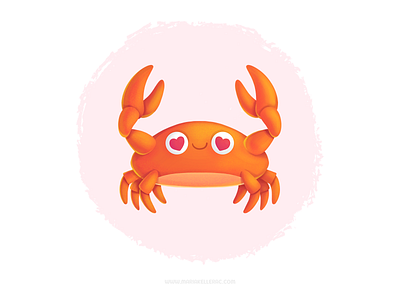 Jaiba Enamorada amor cartoon character children crab cute illustration jaiba kidlitart kids love mascot mexico ocean procreate