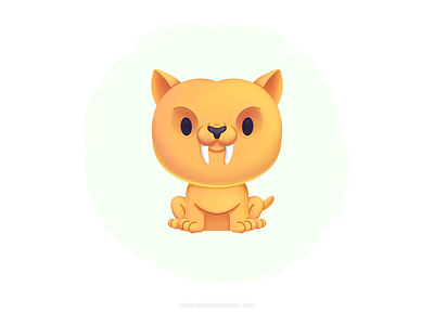 Saber Tooth Tiger animal baby cat character children cute illustration kidlitart kids mexico procreate saber tooth tiger と ら