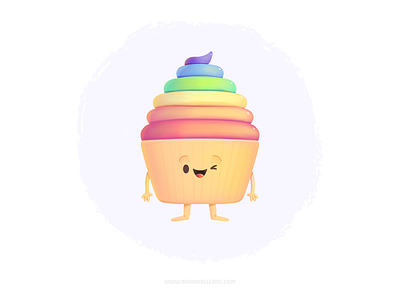 Rainbow Cupcake arcoiris bakery character children cupcake cupcakes cute illustration kidlitart kids mascot mexico procreate rainbow にじ カップケーキ