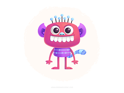 Smiling monster cartoon character cute illustration kidlitart kids mexico monster music preeschool procreate smile