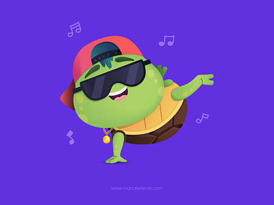 Breakdance turtle breakdance cartoon character cute dance illustration illustrator kidlitart kids mexico turtle vector かめ