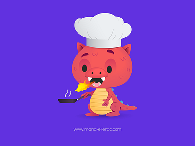Dragon cartoon character children cocina cooking cute dragon fire illustration ilustracion kidlitart kids mexico vector