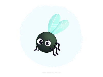 Fly cartoon character children cute fly illustration kawaii kids mexico