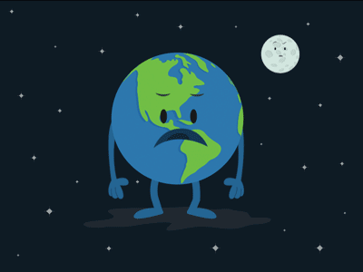 Tired Earth animation earth ecology planet recycle space universe