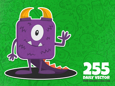 Purple monster cartoon creature cute doodles happy mexico monster monstruo purple