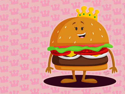 The Burger Queen burger cartoon character cute mexico monarchy queen royal