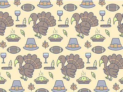 Thanksgiving Pattern cartoons characters football mexico pattern pilgrims thanksgiving wine
