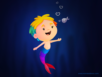 Mermay cartoon character children colors cute illustration kids love mermaid mermay merperson mexico rainbow