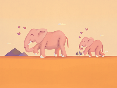 I'll always guide you cute elephants family illustration mexico mom wallpaper