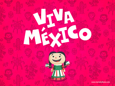 Viva Mexico characters colorful doll illustration mexico pattern rag