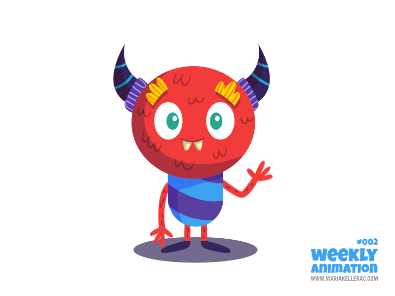 Hola animation colorful happy hello hola mexico monster monstruo