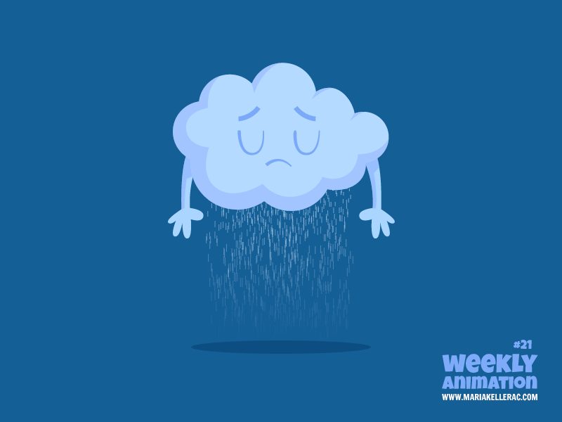 Rainy cloud animacion animation cartoon cloud lluvia mexico nube rain sad triste