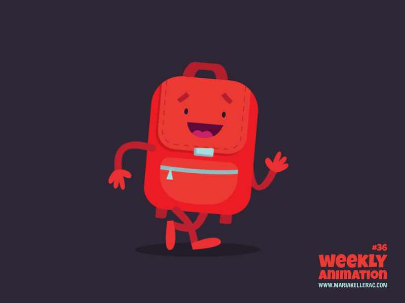 Backpack animation backpack backtoschool cartoon character cycle escuela mexico mochila school walk