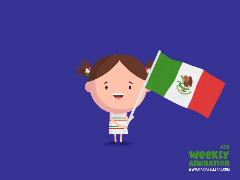Viva Mexico animacion animation bandera children escudo flag independence independencia kids mexico ninos