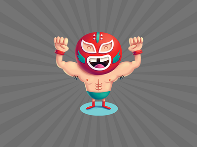 Luchador cartoon character illustration ilustracion lucha libre luchador mexico victoria victory win wrestler