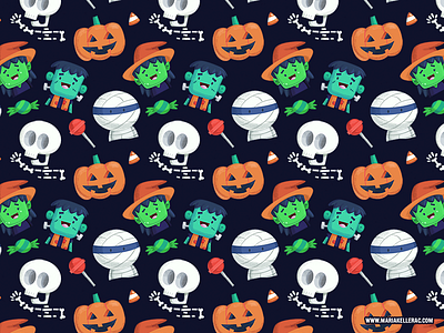 Halloween Pattern 2016 children frankie halloween illustration kids mexico mummy pattern witch